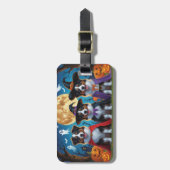 Australian Shepherd Dogs Pumpkin Halloween Grappig Bagagelabel (Voorkant verticaal)