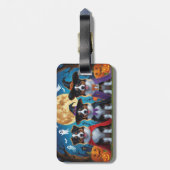 Australian Shepherd Dogs Pumpkin Halloween Grappig Bagagelabel (Achterkant verticaal)