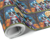 Australian Shepherd Dogs Pumpkin Halloween Grappig Cadeaupapier (Rol Hoek)
