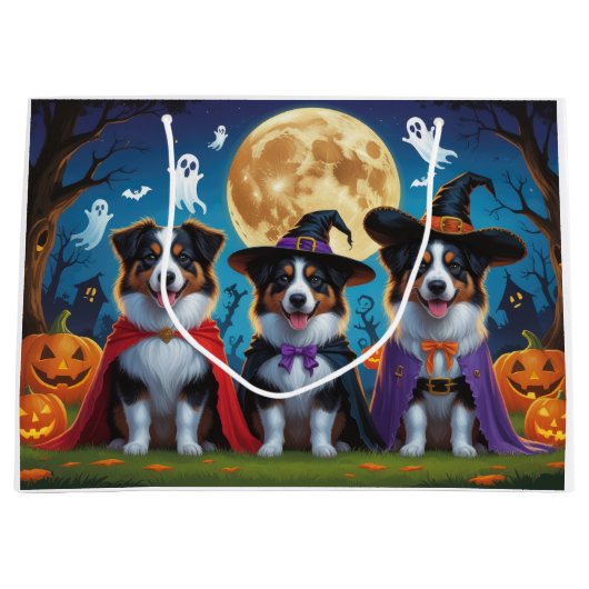 Australian Shepherd Dogs Pumpkin Halloween Grappig Groot Cadeauzakje (Voorkant)