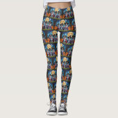 Australian Shepherd Dogs Pumpkin Halloween Grappig Leggings (Voorkant)