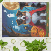 Australian Shepherd Dogs Pumpkin Halloween Grappig Theedoek (Gevouwen)