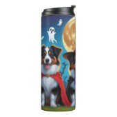 Australian Shepherd Dogs Pumpkin Halloween Grappig Thermosbeker (Gedraaid links)