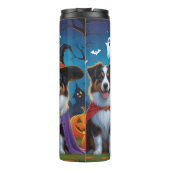 Australian Shepherd Dogs Pumpkin Halloween Grappig Thermosbeker (Achterkant)
