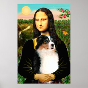 Australian Shepherd (driekleurig) & Mona Lisa Poster