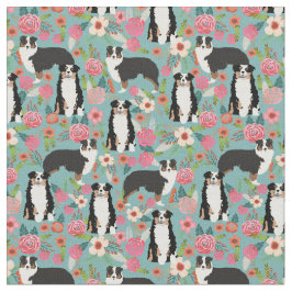 Australian Shepherd driekleurige  floralen Stof
