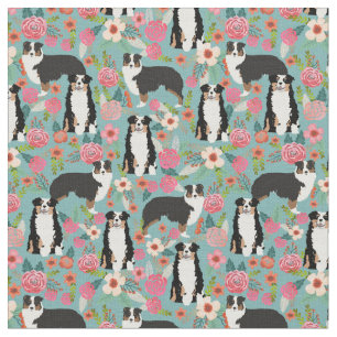 Australian Shepherd driekleurige  floralen Stof