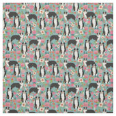 Australian Shepherd driekleurige  floralen Stof (Swatch)