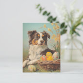 Australian Shepherd  Easter Briefkaart (Staand voorkant)