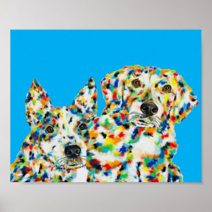 Australian Shepherd en Plott Hound Poster