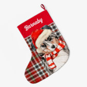 Australian Shepherd en Red Pset met de naam Dog Grote Kerstsok (Achterkant (Hangend))