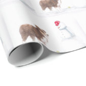 Australian Shepherd en Snowman Dog Art Wrapping P Cadeaupapier (Rol Hoek)