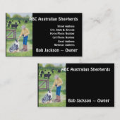 Australian Shepherd "End of the Day" schilderen Visitekaartje (Voorkant / Achterkant)