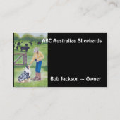 Australian Shepherd "End of the Day" schilderen Visitekaartje (Achterkant)