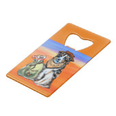 Australian Shepherd Express Creditkaart Flessenopener (Achterkant Gekanteld)