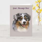 Australian Shepherd Fabulous Wenskaart Kaart (Gele Bloem)