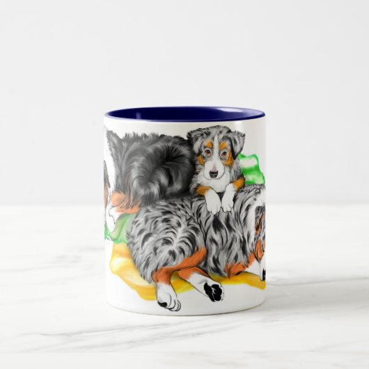 Australian Shepherd Family Nap Mok (Center)