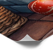 Australian Shepherd Fireplace with Christmas Light Poster (Hoek)