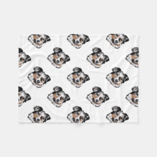 Australian Shepherd Fleece Deken (Voorkant (Horizontaal))