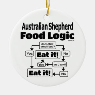 Australian Shepherd Food Logic Keramisch Ornament