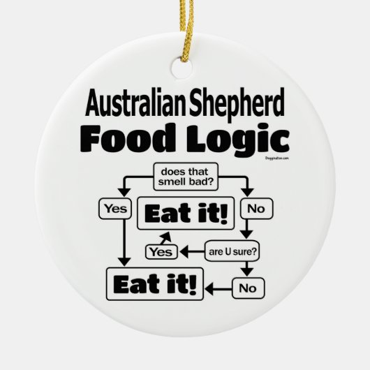 Australian Shepherd Food Logic Keramisch Ornament (Voorkant)