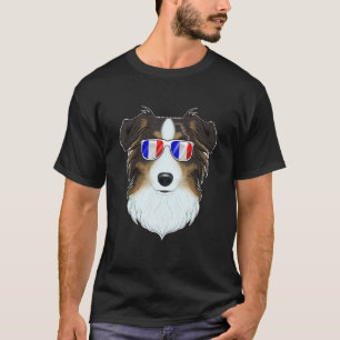 Australian Shepherd France Sunbril I French Fla T-shirt