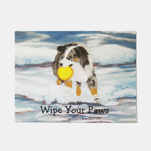 Australian Shepherd Frisbee Dog Doormat Deurmat (Voorkant)