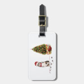 Australian Shepherd Funny kersthond met boom Bagagelabel (Voorkant verticaal)