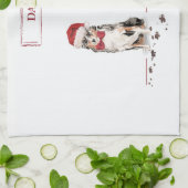 Australian Shepherd Funny kersthond met boom Theedoek (Gevouwen)