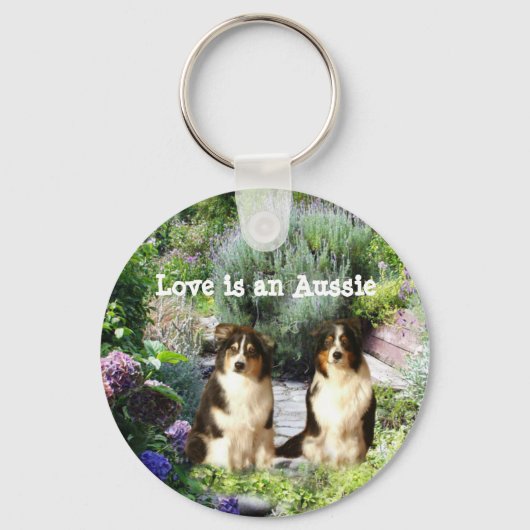Australian Shepherd Garden Sleutelhanger (Voorkant)