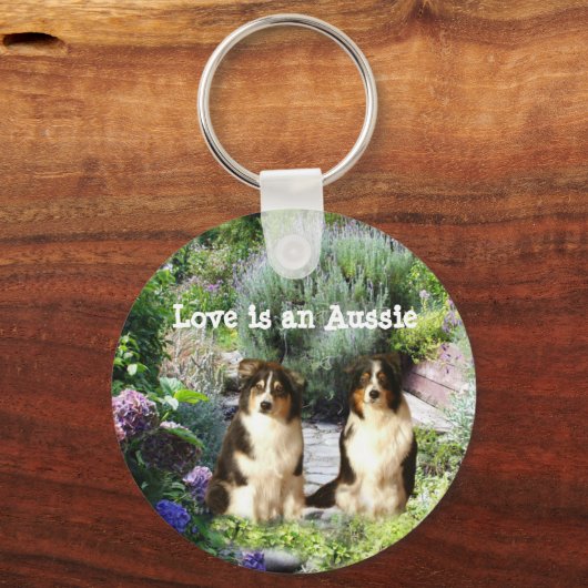 Australian Shepherd Garden Sleutelhanger (Voorkant)