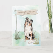 Australian Shepherd Gefeliciteerd met New Dog Kaart (Voorkant)