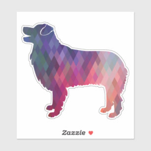 Australian Shepherd Geometric Pattern Silhouette Sticker