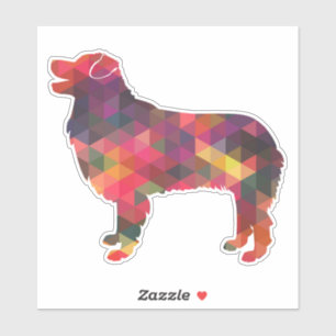 Australian Shepherd Geometric Pattern Silhouette Sticker