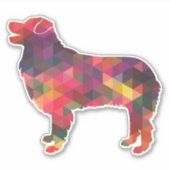 Australian Shepherd Geometric Pattern Silhouette Sticker (Voorkant)
