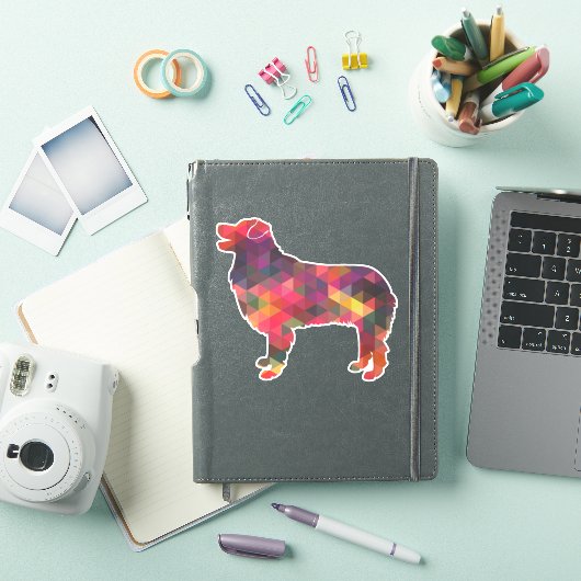 Australian Shepherd Geometric Pattern Silhouette Sticker (iPad Cover)