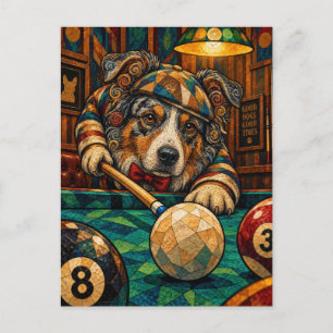 Australian Shepherd, Geometrisch Mozaïek Briefkaart