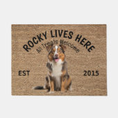 Australian Shepherd Gepersonaliseerde Hondenliefhe Deurmat (Voorkant)