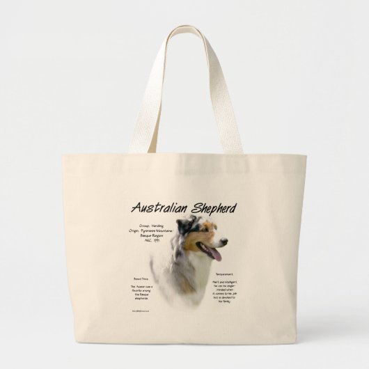 Australian Shepherd Geschiedenis, Alles over Aussi Grote Tote Bag (Voorkant)