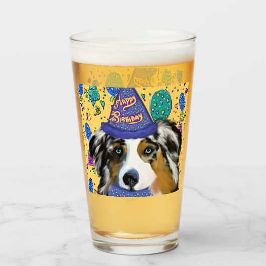 AUSTRALIAN SHEPHERD GLAS (Voorkant gevuld)