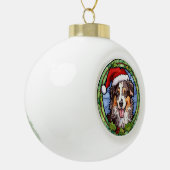 Australian Shepherd Glas in lood Kerst Keramische Bal Ornament (Links)