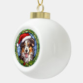 Australian Shepherd Glas in lood Kerst Keramische Bal Ornament (Rechts)