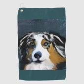 AUSTRALIAN SHEPHERD GOLFHANDDOEK (Voorkant)