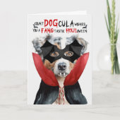 Australian Shepherd Grappig Count DOGcula Hallowee Feestdagen Kaart (Voorkant)