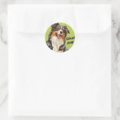Australian Shepherd Great Job Teacher Reward Ronde Sticker (Tas)