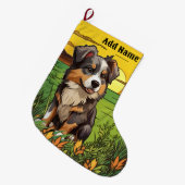 Australian Shepherd Grote Kerstsok (Voorkant (Hangend))