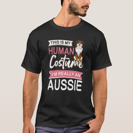 Australian Shepherd Halloween Dog Aussie T-shirt (Voorkant)