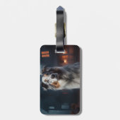 Australian Shepherd Halloween Scary Bagagelabel (Achterkant verticaal)