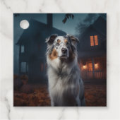 Australian Shepherd Halloween Scary Bedankjes Labels (Voorkant)