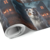 Australian Shepherd Halloween Scary Cadeaupapier (Rol Hoek)